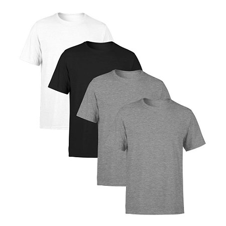 Kit 4 Camisetas SSB Brand Masculina Lisa Premium 100% Algodão