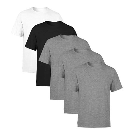 Kit 5 Camisetas SSB Brand Masculina Lisa Premium 100% Algodão
