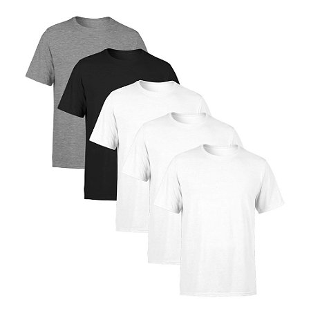 Kit 5 Camisetas SSB Brand Masculina Lisa Premium 100% Algodão