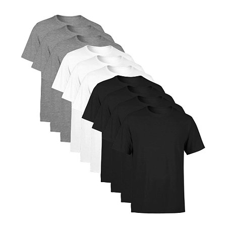 Kit 10 Camisetas SSB Brand Masculina Lisa Premium 100% Algodão