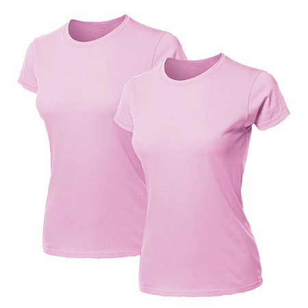 Kit 2 Blusas Feminina Camiseta Lisa Básica Algodão Camisa Baby Look