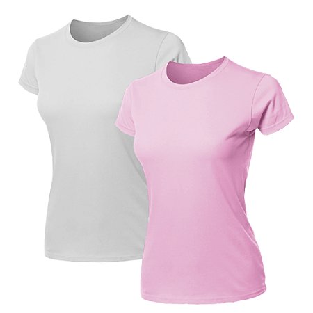 Kit 2 Blusas Feminina Camiseta Lisa Básica Algodão Camisa Baby Look