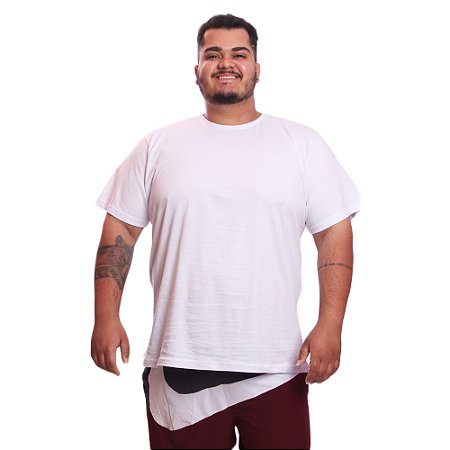 Camiseta Masculina Plus Size Camisa Lisa Algodão Premium