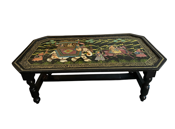 MESA de CENTRO PINTADA com FIGURAS INDIANAS - Modelo 2