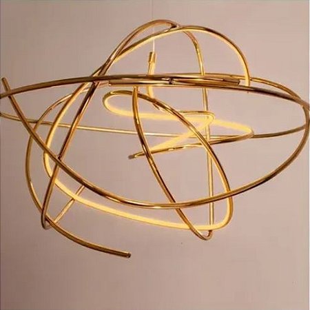 PENDENTE NINHO DOURADO E BRANCO