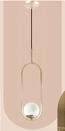 PENDENTE PENDULO DOURADO ONO VIDRO LEITOSO 1xG9 IP20