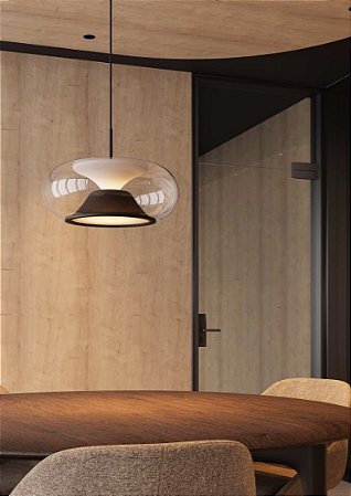 PENDENTE BESO 16,5W 1000LM 2700K D43X17CM OLIVA BIVOLT 1XLED STUDIOLUCE