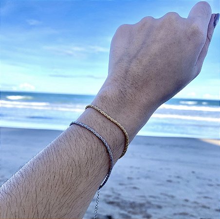 Pulseira Frevo Slim Dourada
