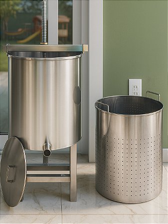 Prensa para mel de cacau 65 litros reforçada inox 304