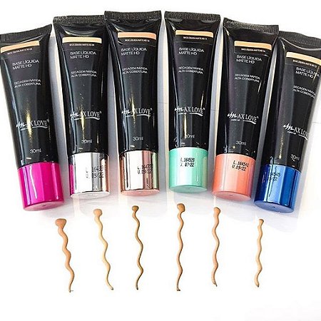 Base Liquida Matte Facial Max Love Hd Alta Duração E Cobertura