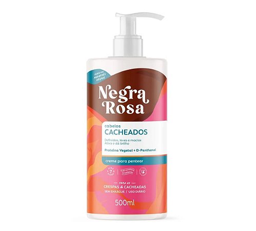 Creme Para Pentear Cabelos Cacheados Negra Rosa 500ml