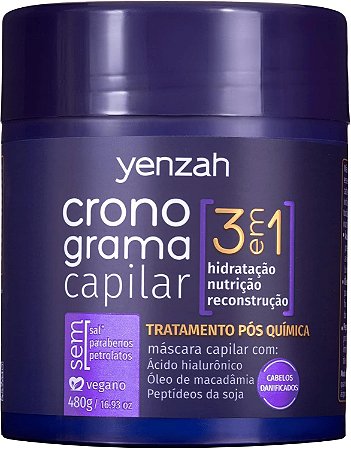 Cronograma Capilar 3 em 1  Pós Química Yenzah-480g