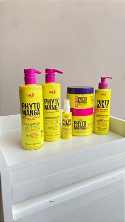 Kit Manutenção PhytoManga-Shampoo, Finalizador, gelatina, Sérum e Máscara e manteiga