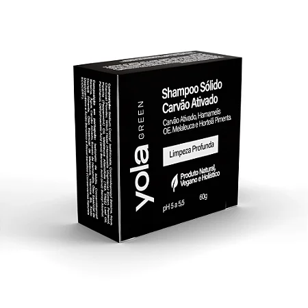 Shampoo Sólido Yola Green Carvão Ativado 60g