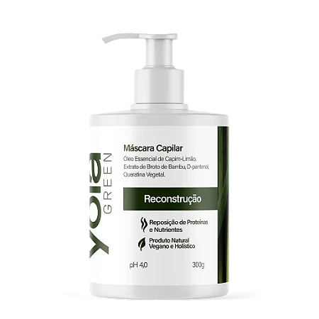 Máscara de Reconstrução (300g) com Broto de Bambu, Queratina vegetal e D-Pantenol