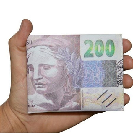 Carteira Unissex Estampa Nota de Duzentos Reais