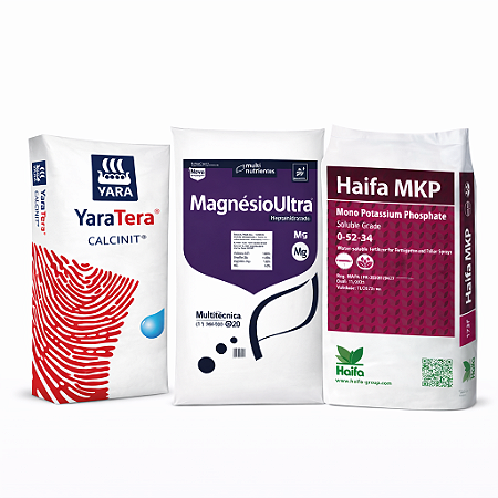 Adubo Kit Nitrato de Cálcio + Sulfato de Magnésio + MKP | 1kg cada