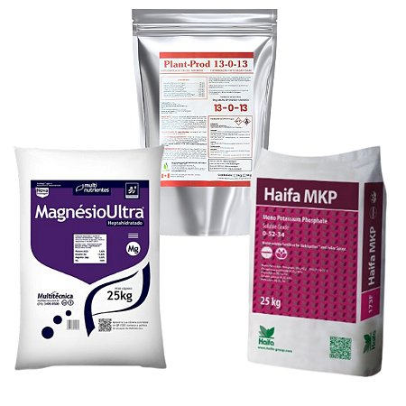 Kit Fertilizantes Plant Prod 13-0-13 + Magnésio + MKP 1kg
