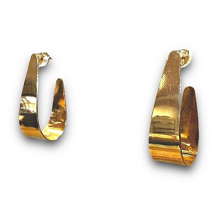 Brinco Semijoia Argola Chapa Gota M