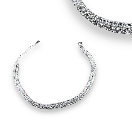 Pulseira Riviera Dupla Prata 925 2mm