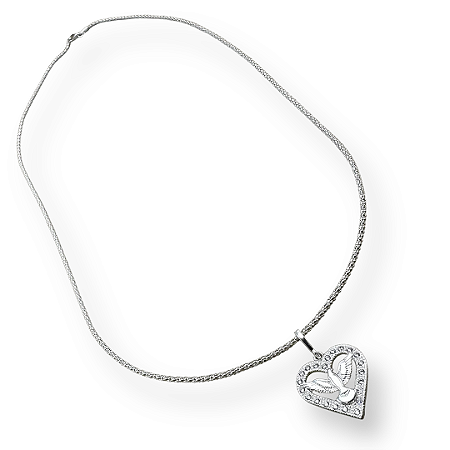 Pingente Prata 925 Espírito Santo Coração Cravejado Zircônias Cristal