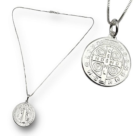Pingente Prata 925 Medalha São Bento G
