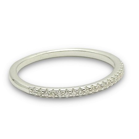 Anel Prata 925 Aparador com Zircônias Cristal