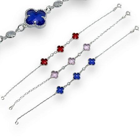 Pulseira Prata 925 Trevo Português com Ponto de Luz