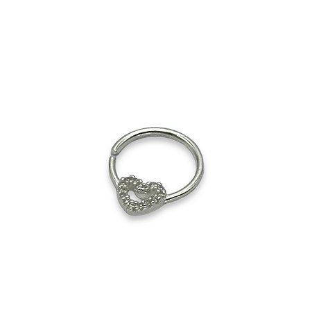 Piercing Fake Prata 925 Coração Cravejado