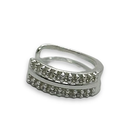 Piercing Fake Prata 925 Cravejado