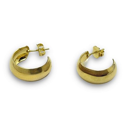 Brinco Semijoia Argola Lisa 8mm