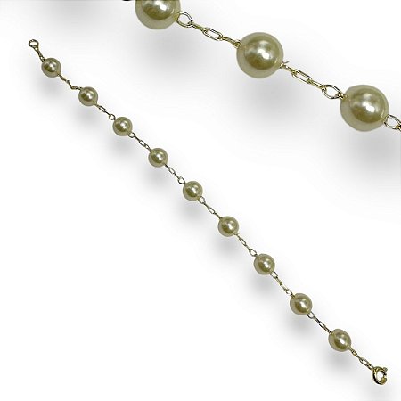 Pulseira Semijoia Pérolas