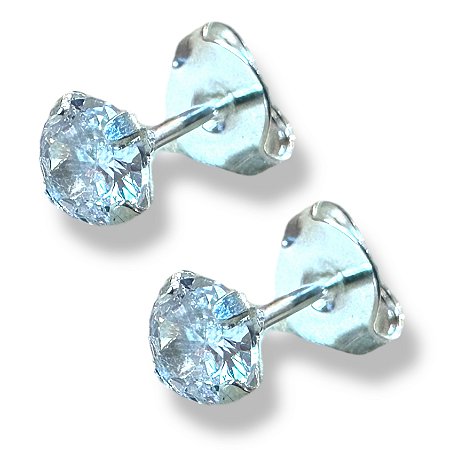 Brinco Prata 925 Ponto de Luz 4mm