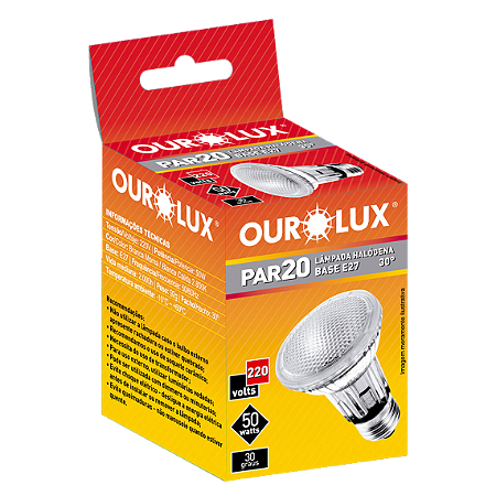 LAMPADA PAR20 OUROLUX 50W 220V E27