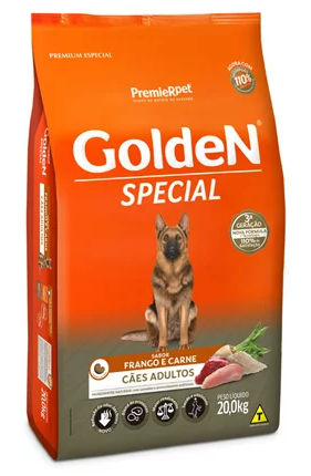 GOLDEN SPECIAL CÃES ADULTO FRANGO E CARNE 20 KGS