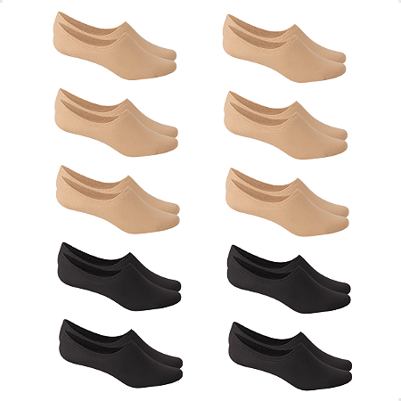 Kit 10 Pares Meia Sapatilha Fio 40