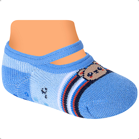 Meia Sapatilha Bebê Antiderrapante Estampa Bichinho
