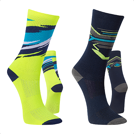 Kit 2 Pares Meia Performance Masculina Poliamida Ciclismo Corrida