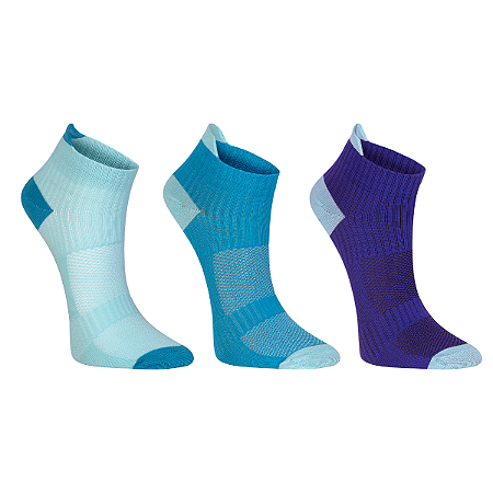 Kit 3 Pares Meia Performance Poliamida Unissex Cano Curto