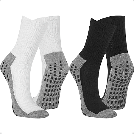 Kit 2 Pares De Meia Esportiva Antiderrapante Futebol Corrida