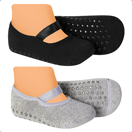 Kit 2 Pares Meia Sapatilha Bebê Infantil Antiderrapante