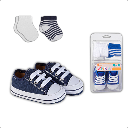 Kit 1 Par de Sapatinho Cano Baixo + 2 Pares de Meias