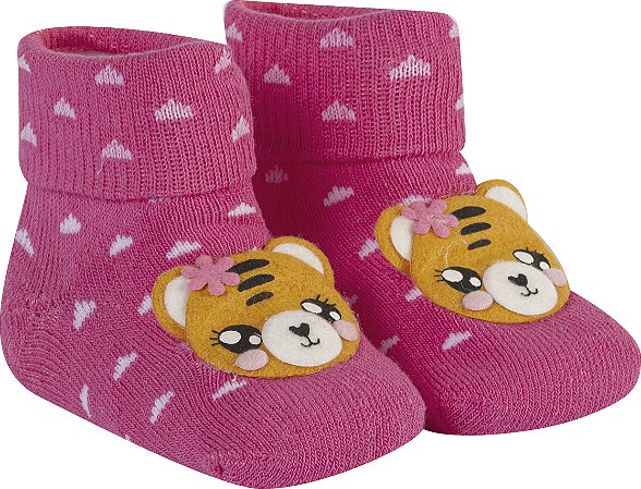 Meia Fun Socks Atoalhada com Aplique Bichinhos 3D 0162/0163