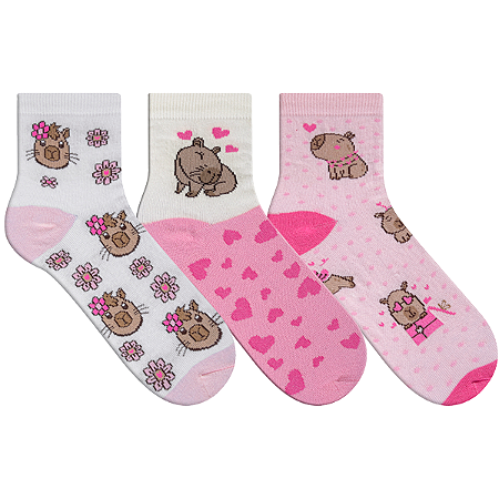 Kit Fun Socks Feminina Cano Médio Capivara 0523