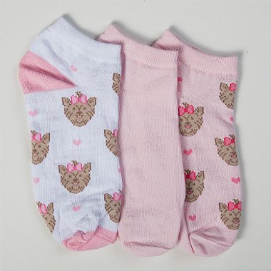 Kit Fun Socks Feminina Cano Curto