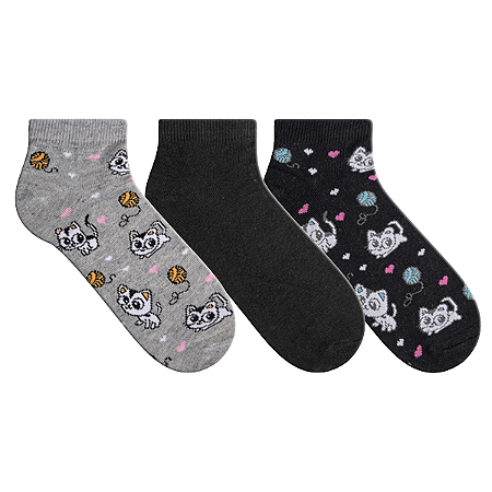 Kit Fun Socks Feminina Cano Curto 0524