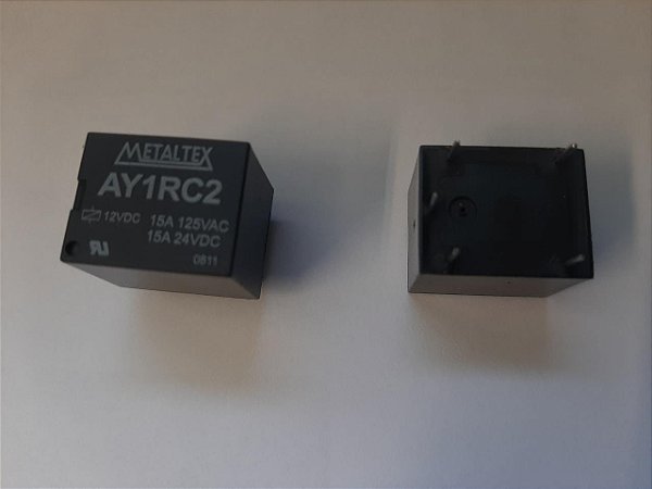 AY1RC2 12VDC 15A Rele MINI 1 CONTATO REVERSIVEL 5 PINOS METALTEX