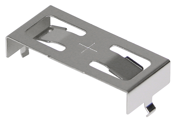 BC-2400 Retentor CR2032 com pinos de PC Também aceita: BR2032 Também pode caber outras células menores Altura acima do PCB: 3,86 mm - BC-2400