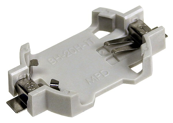 BH-20H-1T Suporte CR2032 com Cabos de montagem em superfície Altura acima do PCB: 5,2 mm Processo de solda sem chumbo compatível - BH-20H-1T