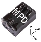 BH26AAAL 6 suporte de Bateria AAA com terminais de solda